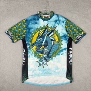 Primal Wear Jersey Men’s 2XL Blue Cold Front Dragon Graphic Cycling 3/4 Zip